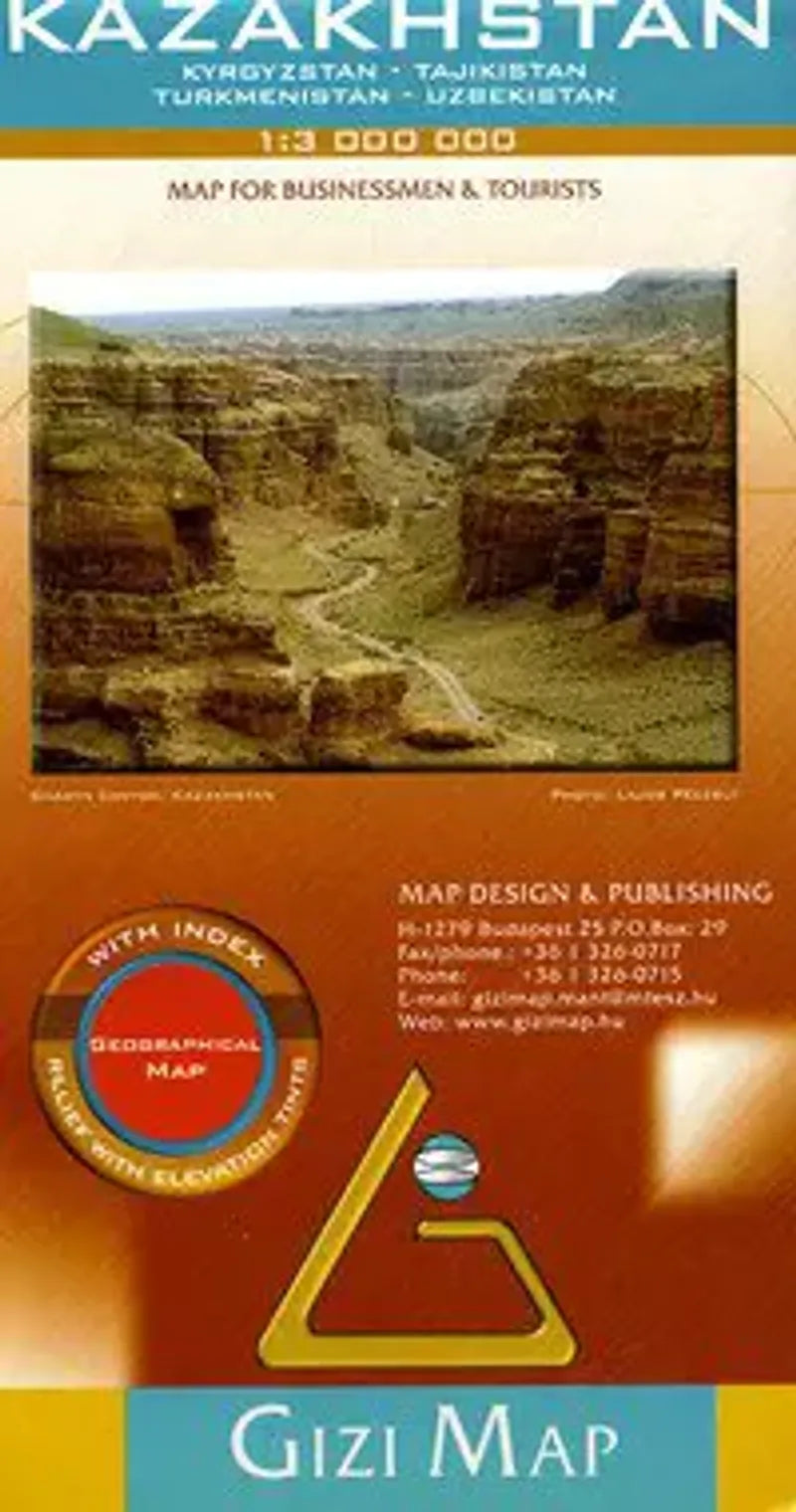 Kazakhstan & Area Travel Map by Gizi