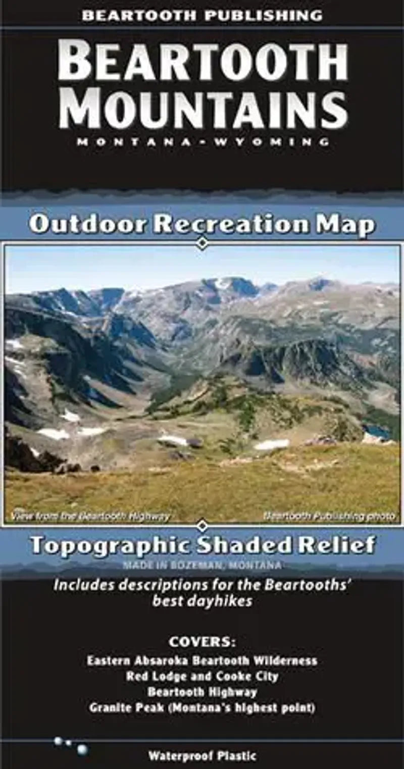Beartooth Mountains Recreation Map