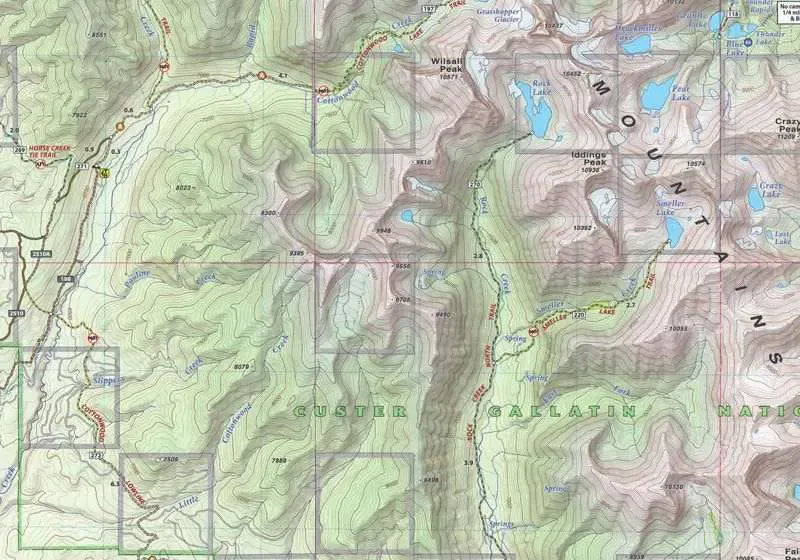 Crazy Mountains Recreation Map