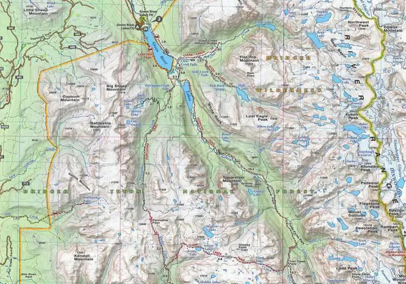 Wind River Range Hiking Map