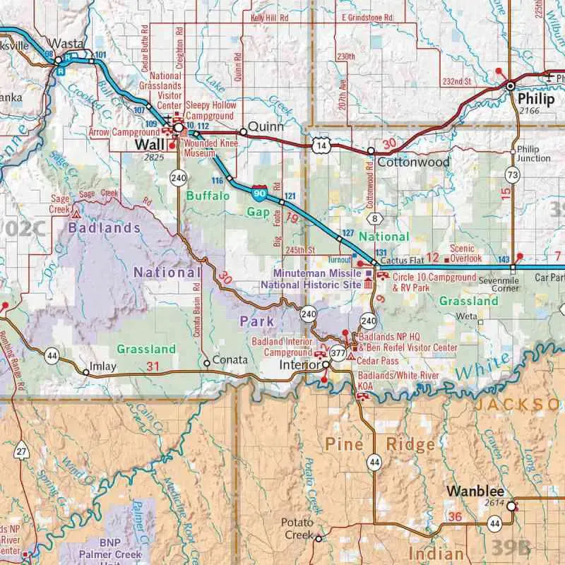 South Dakota Recreation Map