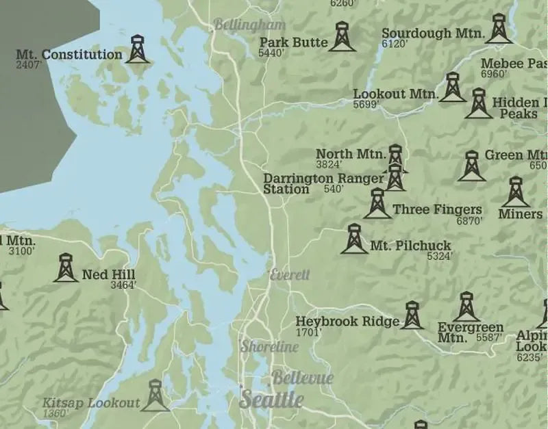 Washington State Fire Lookouts Map