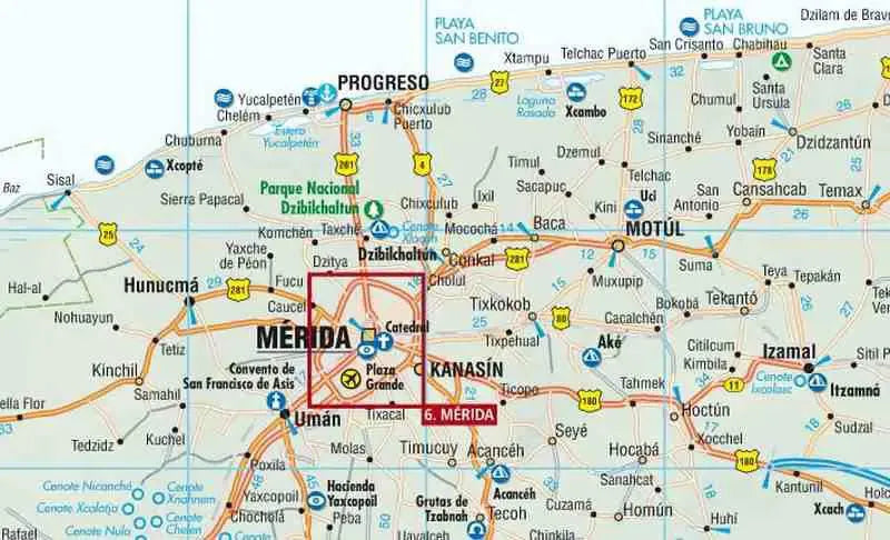 Yucatan Peninsula Map by Borch
