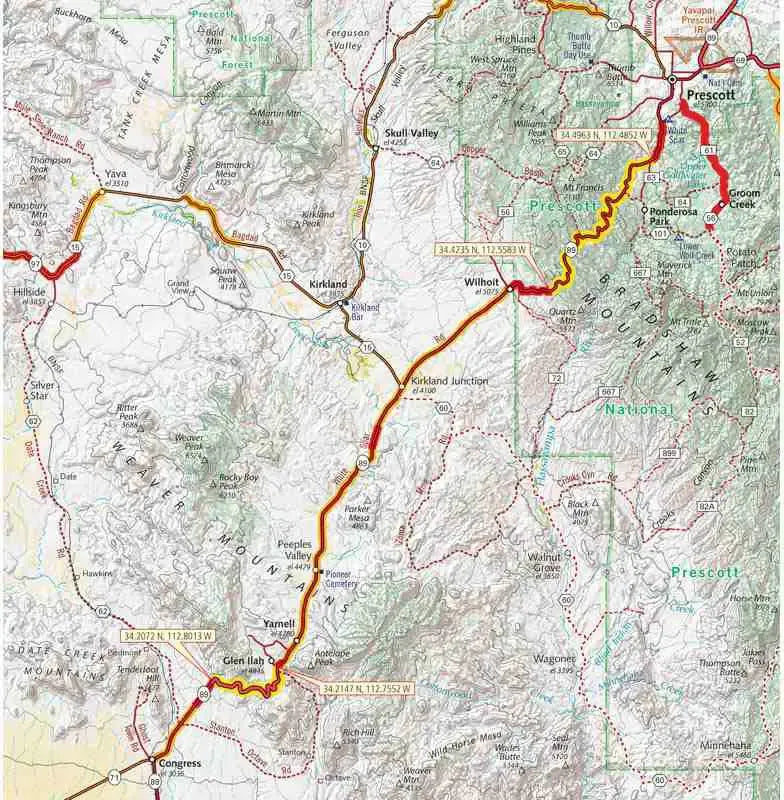 Arizona Motorcyle Map
