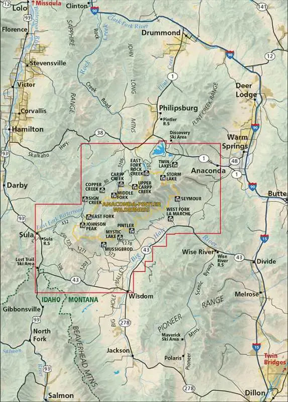 Anaconda - Pintler Wilderness Map