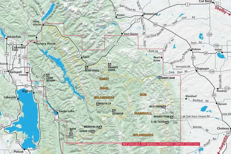 Bob Marshall Wilderness Complex (North) Map