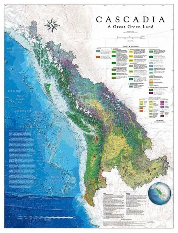Cascadia Wall Map