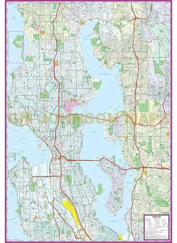 Seattle Street Map by GM Johnson