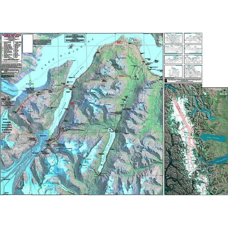 Patagonia South Icefield Map by Zagier & Urruty