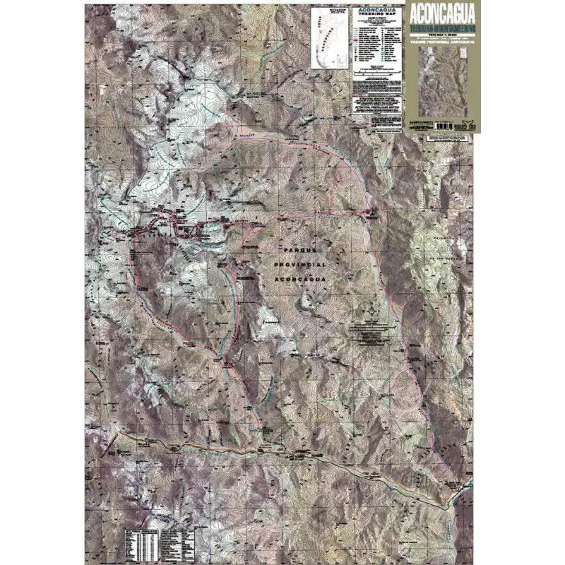 Aconcagua Trekking - Mountaineering Map by Zagier & Urruty