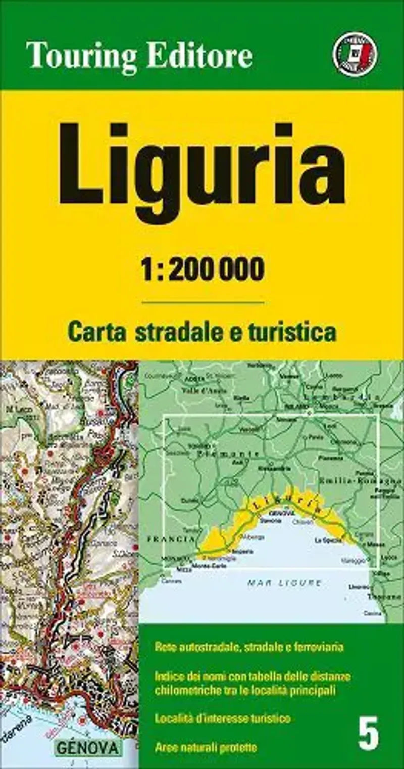 Liguria Travel Map l Touring Club of Italy