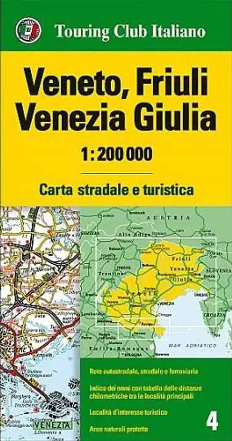 Veneto & Friuli Travel Map l Touring Club of Italy