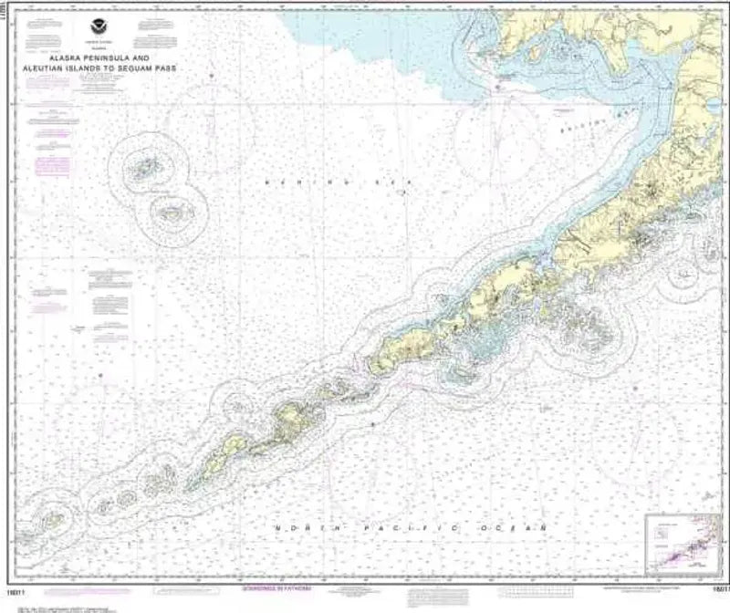 Nautical Chart 16011, AK Peninsula and Aleutian Islands to Seguam Pass