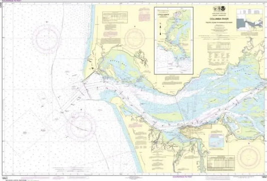 NOAA Chart 18521 - WA Coast - Columbia River to the Pacific Ocean to Harrington Pt