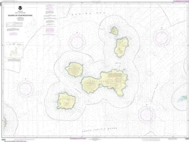 Nautical Chart 16501, Islands of Four Mountains, Aleutians