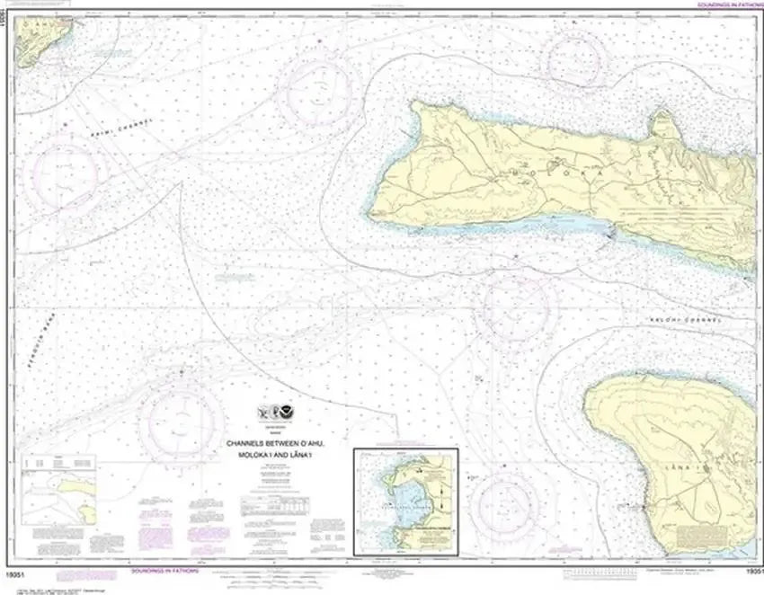 Nautical Chart 19351 - Channels between Oahu, Moloka'i, and Lana'i