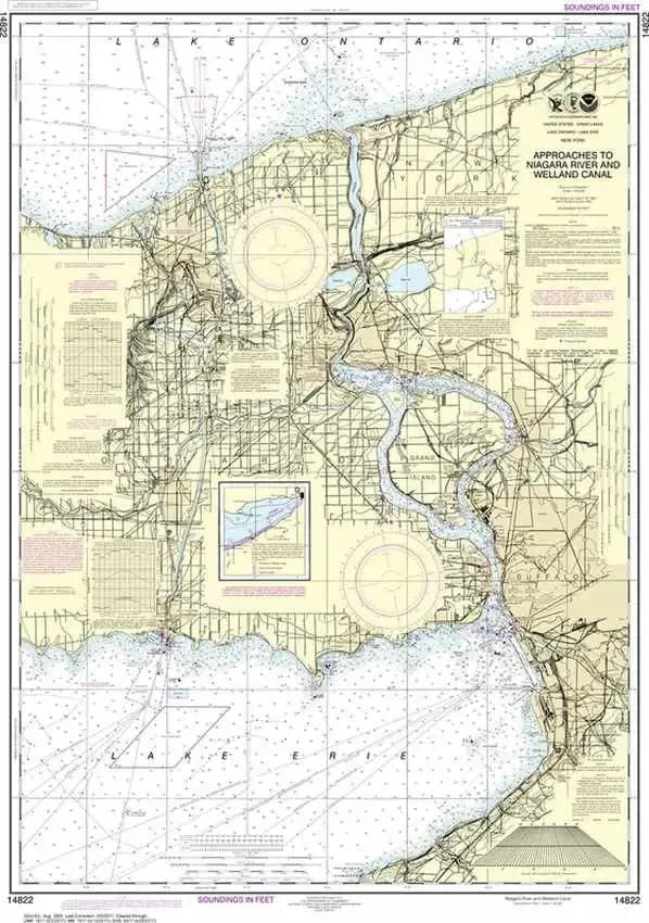 Nautical Chart 14822, (Lake Ontario/Erie) Welland Canal, Niagara River