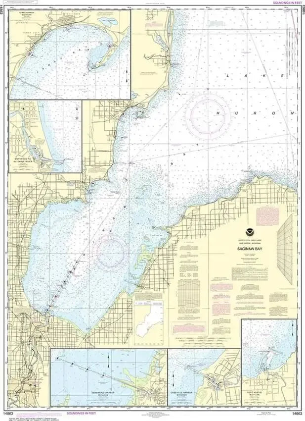 Nautical Chart 14863 (Lake Huron) Saginaw Bay