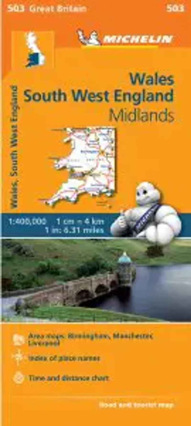 SW England, Wales & Midlands Travel Map
