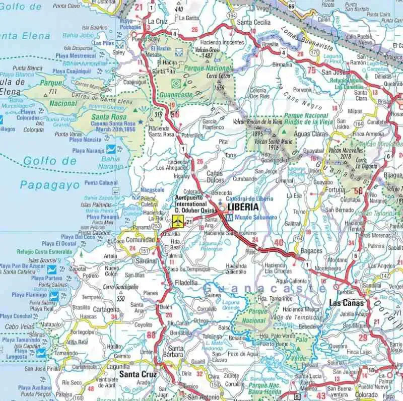 Costa Rica Travel Map