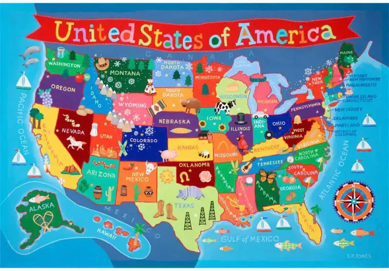 USA Kids Wall Map
