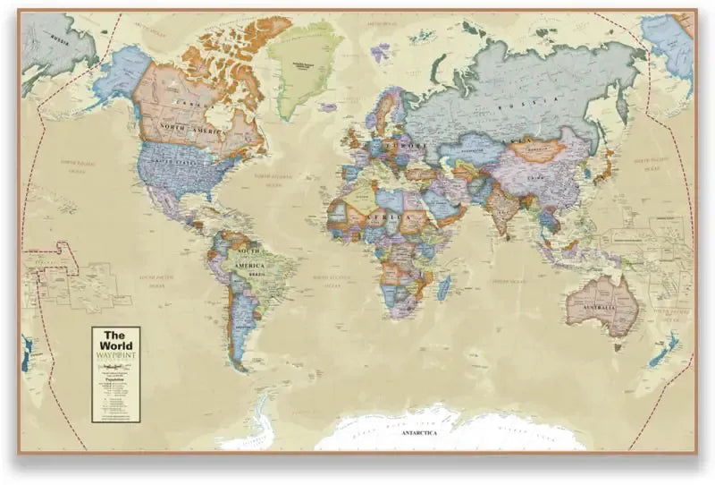 World Boardroom Style Wall Map