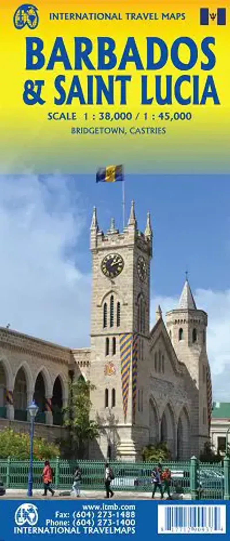 Barbados & Saint Lucia Travel Map