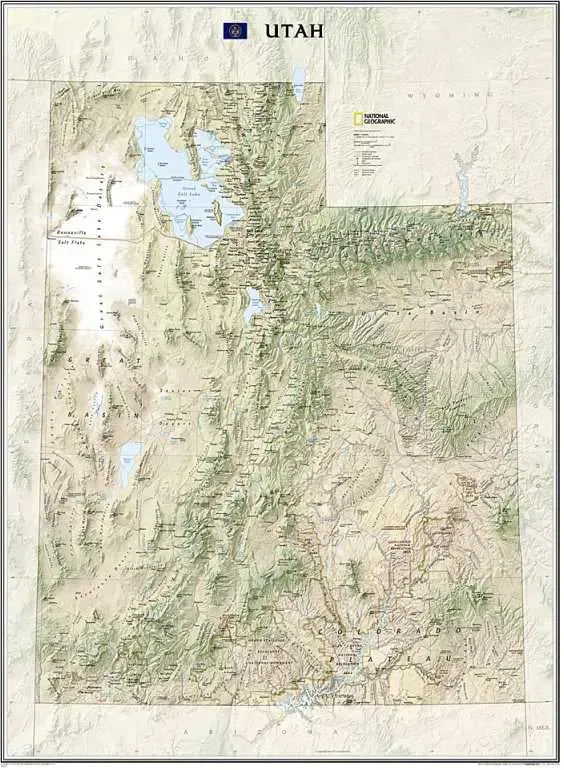 Utah State Wall Map by National Geographic