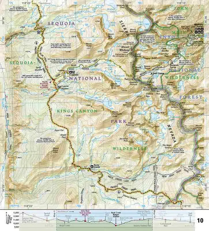 Pacific Crest Trail - Sierra Nevada South Booklet