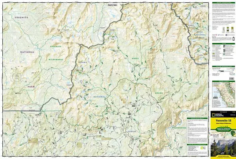 Yosemite NP Southeast Map