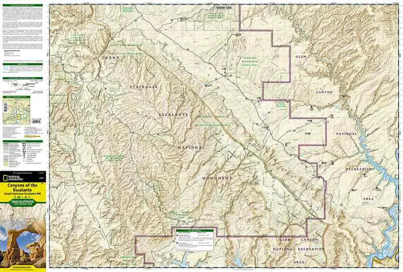 Escalante Canyons, Grand Staircase National Monument Map