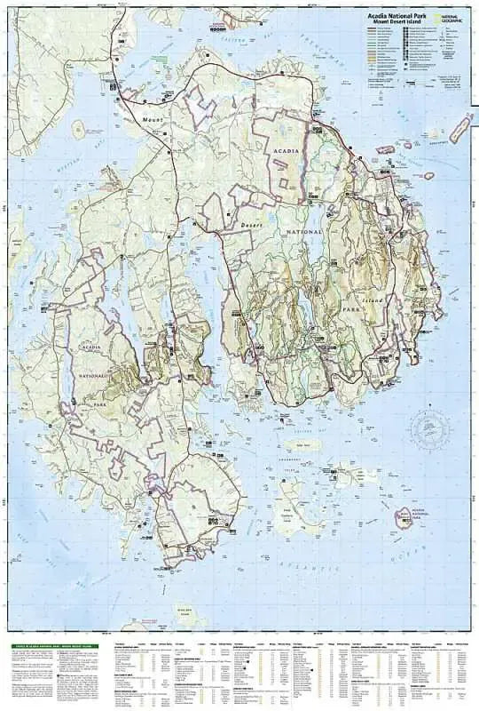 Acadia National Park Map - ME