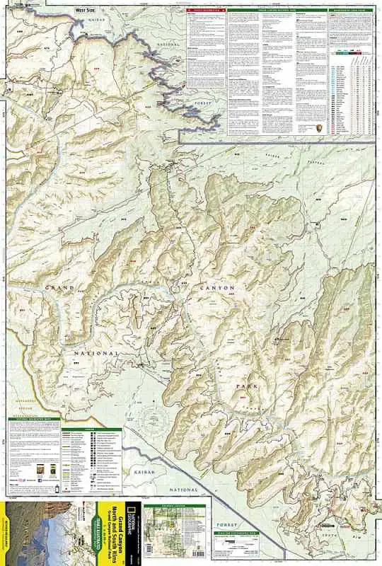 Grand Canyon National Park Bright Angel Canyon Map