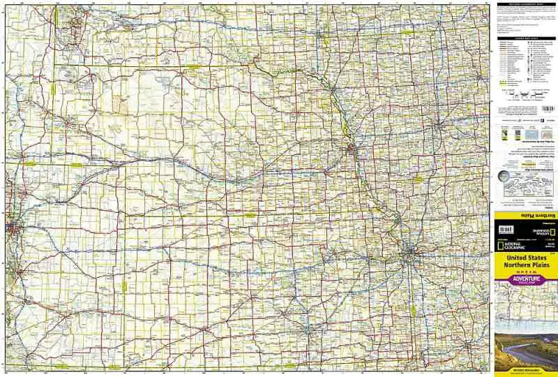 United States Northern Plains Travel Map