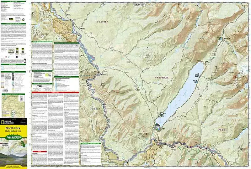 Glacier NP - North Fork Trail Map