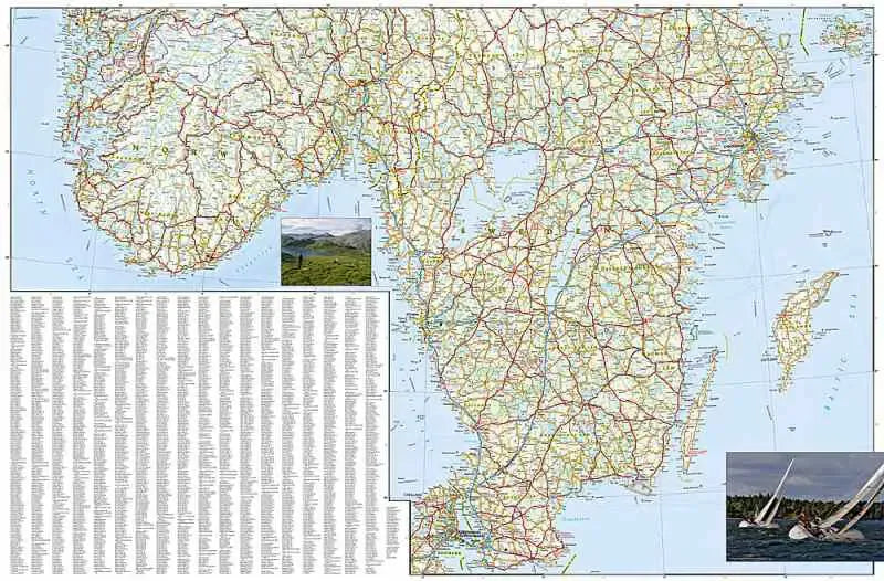 Southern Sweden & Norway Travel Map