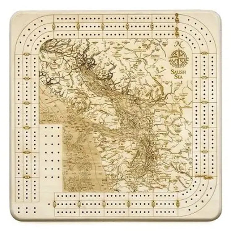 Salish Sea Cribbage Board