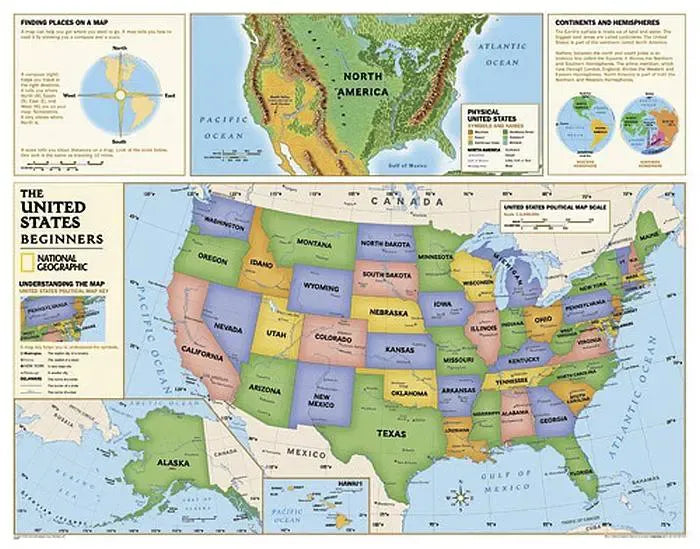 Beginner's US Map for Kids by National Geographic