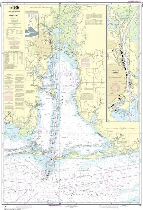 Nautical Chart 11376 Mobile Bay, Alabama
