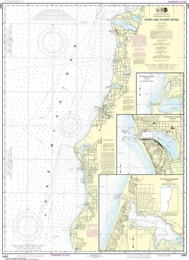 Nautical Chart 14907 Lake Michigan Stony Lake to Point Betsie