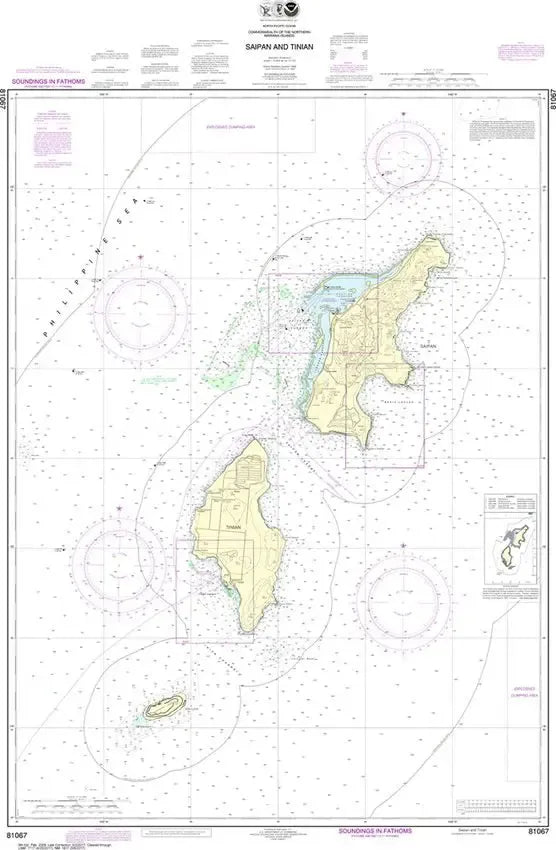 Nautical Chart 81067 Saipan, Tinian