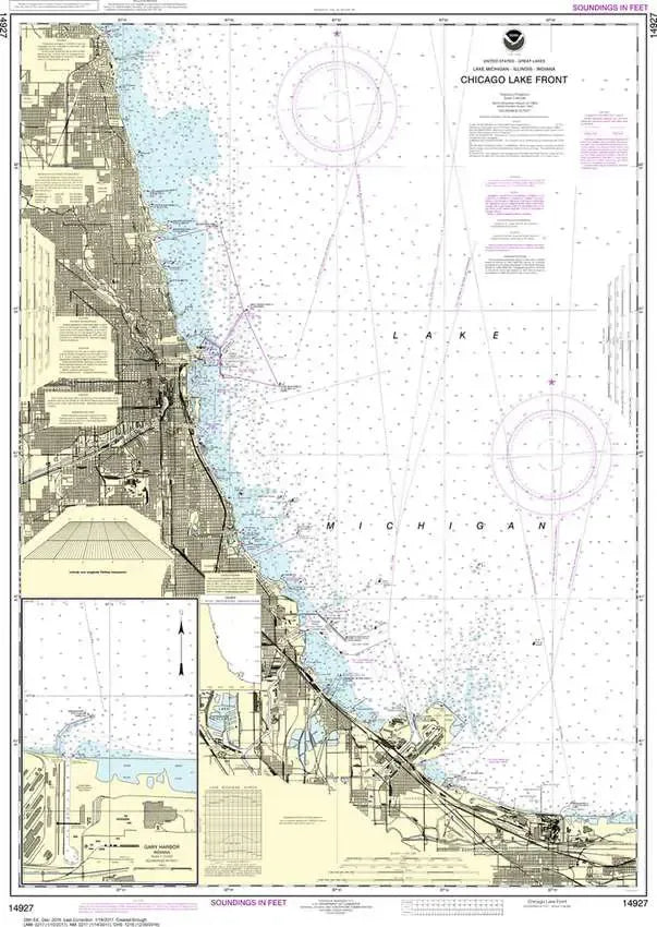 Nautical Chart 14927 (Lake Michigan) Chicago Lake Front