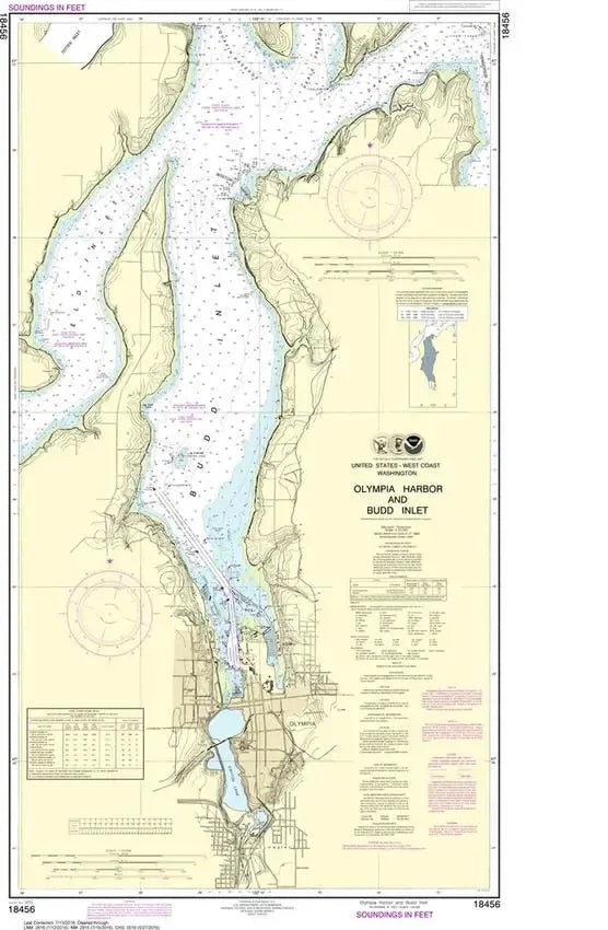 NOAA Chart 18456 - Olympia Harbor & Budd Inlet