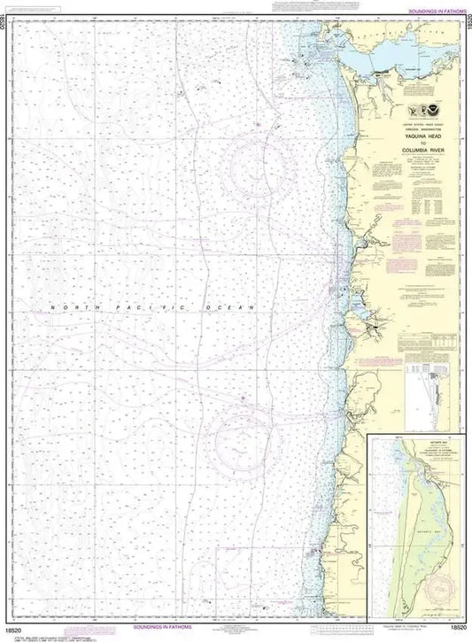 NOAA Chart 18520 - WA Coast - Yaquina Head to Columbia River