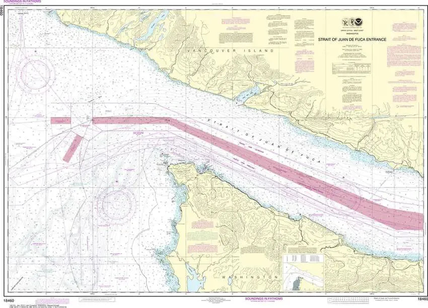 NOAA Chart 18460 - WA Coast - Strait of Juan de Fuca Entrance