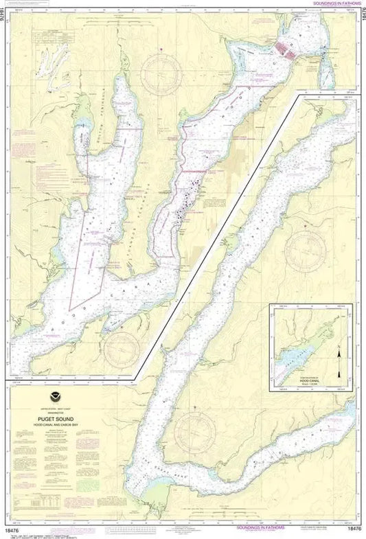 NOAA Chart 18476 - Hood Canal and Dabob Bay