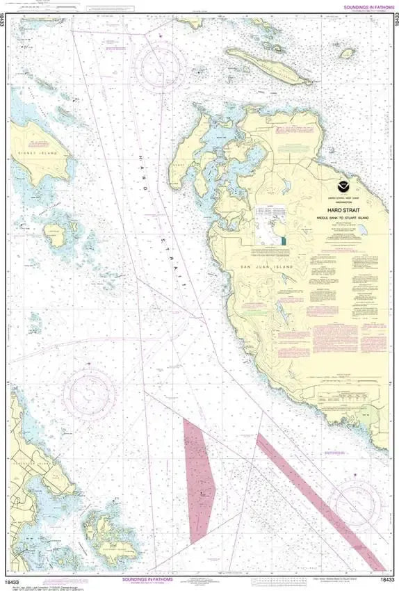 NOAA Chart 18433 - Haro Strait Middle Bank to Stuart Island