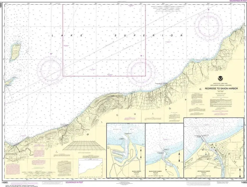 Nautical Chart 14965 (Lake Superior) Redridge to Saxon Harbor