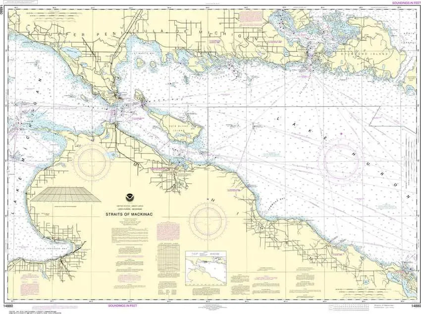 Nautical Chart 14880 Straits of Mackinac