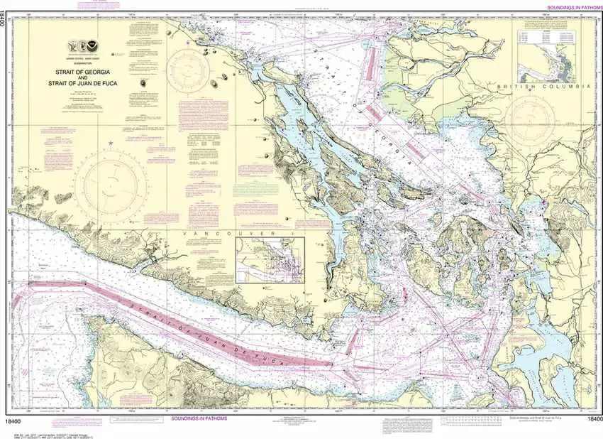 Nautical Chart 18400 - Straits of Georgia & Juan de Fuca